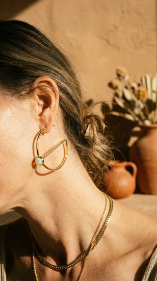 Opal Jane Hoop Earring (Gold)
