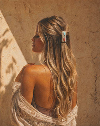 Holy Roller Hair Cuff ( turquoise + Jasper )