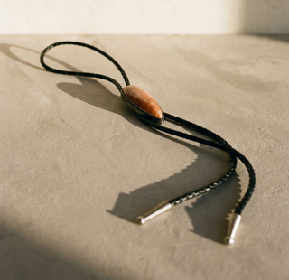 Rhodonite spear bolo tie