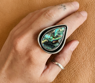 Abalone Drop ring (Silver)
