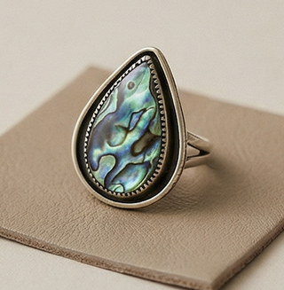Abalone Drop ring (Silver)