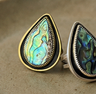 Abalone Drop ring (Brass)