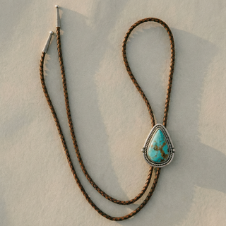 Turquoise drop bolo tie