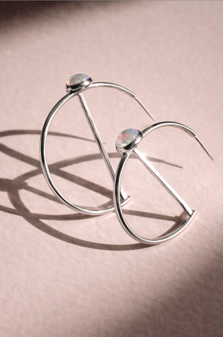 Opal Jane Hoop Earring (Silver)