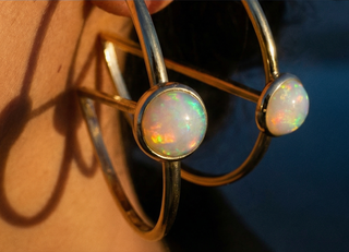 Opal Jane Hoop Earring (Silver)