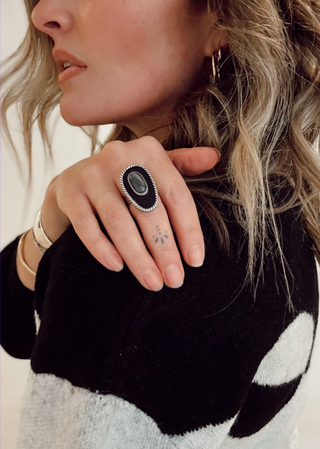 Shadow box ring (Labradorite)
