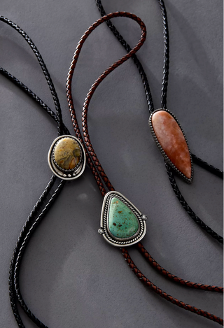 Turquoise drop bolo tie