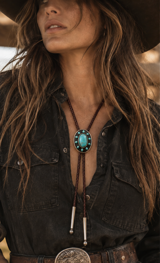 Turquoise Sun Bolo (Brown)