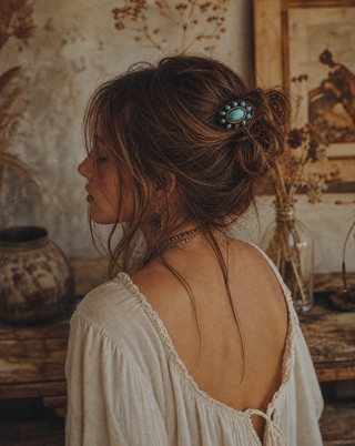Turquoise Sun Hair Pin (Large)