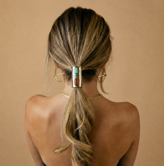 Holy Roller Hair Cuff ( turquoise + Jasper )