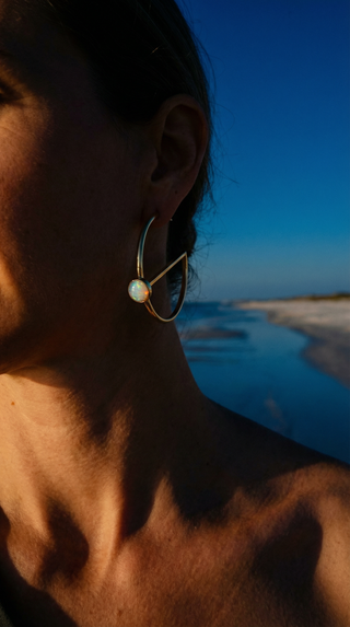 Opal Jane Hoop Earring (Silver)