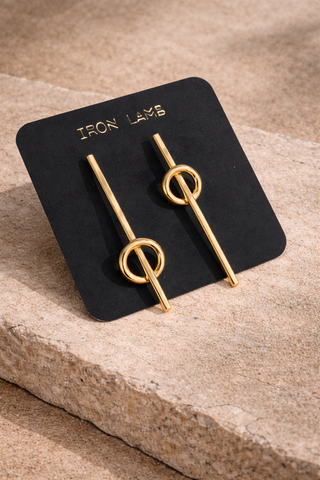 Pendulum post earrings (Gold)